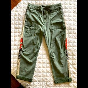 Anthropologie embellished cargo type pant